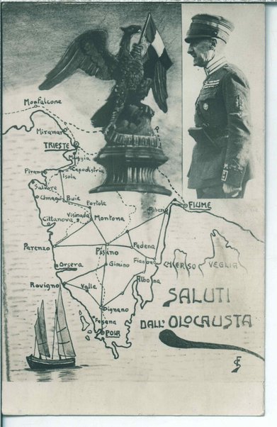 Cartolina postale illustrata con ritratto di Gabriele D'Annunzio